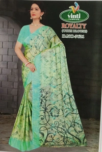 Casual Wear Sarees(With Blouse)  - Mint Green