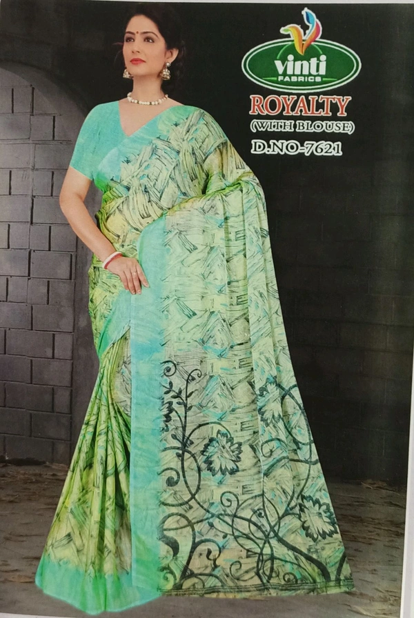 Casual Wear Sarees(With Blouse)  - Mint Green