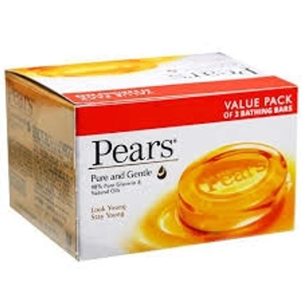 Pears Pure And Gentle Bathing Bar (Value Pack Of 3 Bathing Bars) - 3 N × 125 gm Each