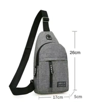 Waterproof pack waist bag, Shoulder Bags Chest Men Casual fashion USB Charging earphone hook Sling Travel Bag (1 Pc)