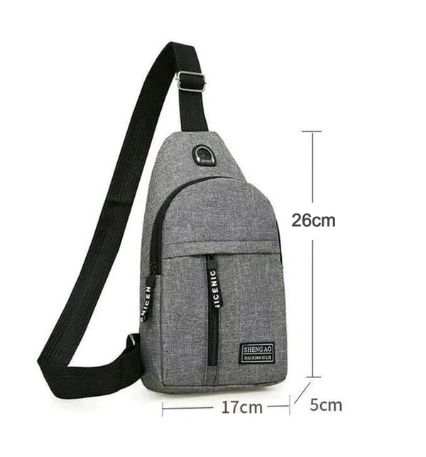 Waterproof pack waist bag, Shoulder Bags Chest Men Casual fashion USB Charging earphone hook Sling Travel Bag (1 Pc)