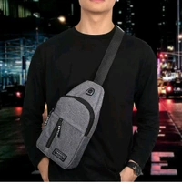 Waterproof pack waist bag, Shoulder Bags Chest Men Casual fashion USB Charging earphone hook Sling Travel Bag (1 Pc)