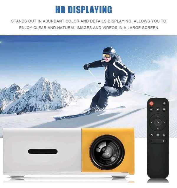 MATADAR  Portable Mini Home Theater LED Projector with Remote Controller, LED Corded Projector, Support HDMI, AV, SD, USB Interfaces Projector (1 Set)