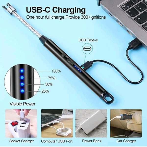 Matadar USB Rechargeable Electronic Lighters for Multipurpose Like Candles Grill BBQ Smoking Fireplace Survival Stove