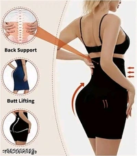 Women's Cotton Nylon Seamless Wired Tummy Control High Waist and Thigh Ladies Shaper Briefs Shapewear  - Black, M