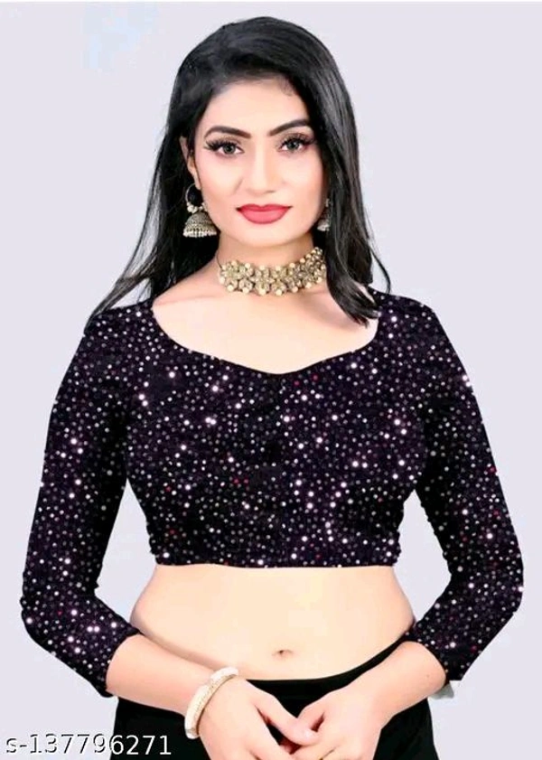 Ready To Wear Lycra Blend Purple Ruffle Saree With Blouse - Free Size