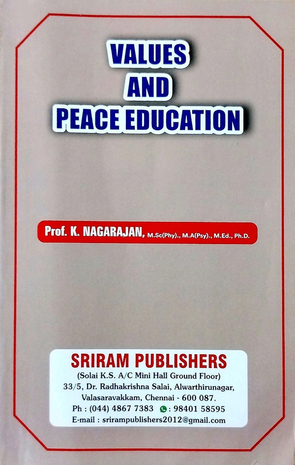 B.Ed Book Values And Peace Educational (Prof K.Nagarajan)