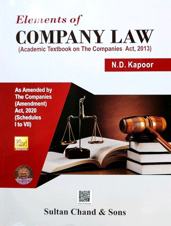 Sultan Chand Elements Of Company ( Law(N.D.Kapoor)