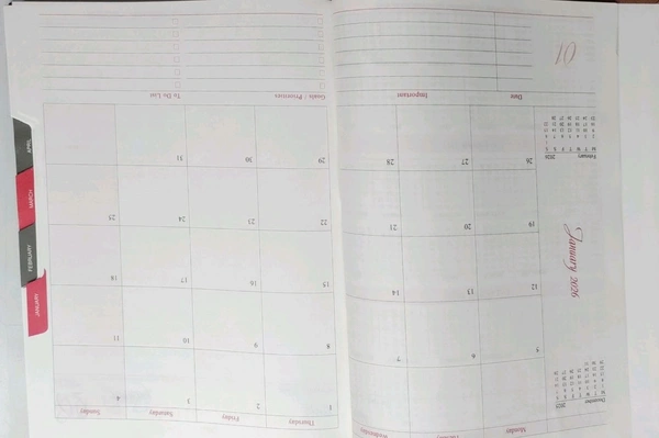 Diary 2026 Year Box Month Cut Full Date