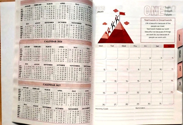 Dairy 2026 Year Month Cut Full Date 