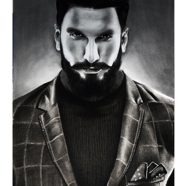 Pencil Portrait Of Ranveer Singh ORIGINAL - a3
