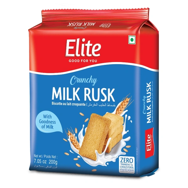 ELITE CRUNCHY MILK RUSK TOAST - 200GM