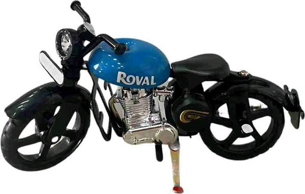  Miniature Solid Blue Royal Bullet Toy Bike For Home And Office Decor | Birthday Gift  - 1:12