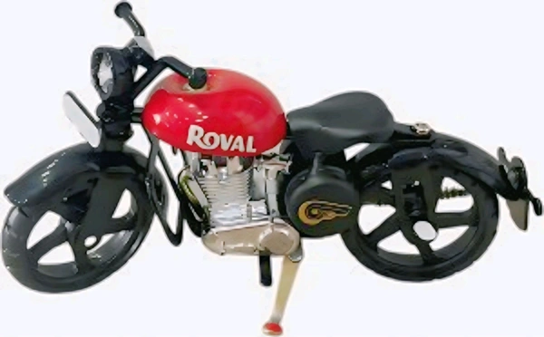  Miniature Solid Red Royal Bullet Toy Bike For Home And Office Decor | Birthday Gift  - 1:12