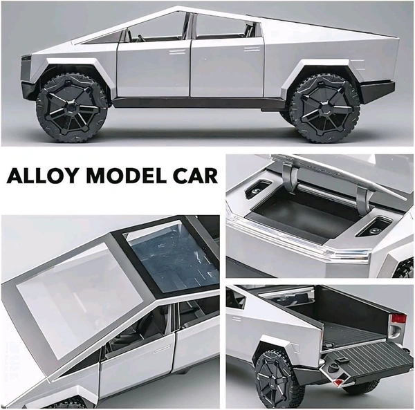 Miniature Metal Model Scale Car With Light & Sound Cyber Truck  - 1:36