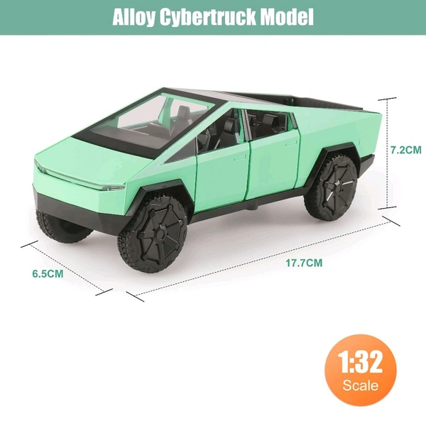 Miniature Die cast Metal Model  Scale Car With Light & Sound Cyber Truck  - 1:36