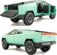 Miniature Die cast Metal Model  Scale Car With Light & Sound Cyber Truck  - 1:36