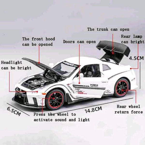  Miniature Diecast Nissan Gtr Metal Car 1:32Civic Type  - 1:32