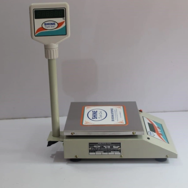 SHINE DIGITAL SCALE SHINE Digital Counter Table Top Weighing machine with front and pole display - 250X300 MM - 30KG/5GM