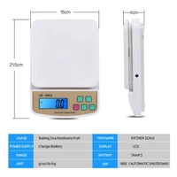 SHINE DIGITAL SCALE Shine Digital scale Digital Kitchen Weighing Scale for Shop and Home Electronic Weight Machine with Adapter LCD Display Screen Scale For Kitchen Scales, Vegetable Shop - SF-400A 1g x 10kg - (White)