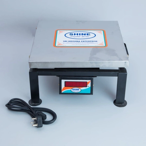 SHINE DIGITAL SCALE SHINE Digital 500KG/50GM Weighing Machine With Front And Back Double Display With Top SS Plate. Pan Size - 450X550 MM.