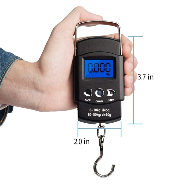 SHINE DIGITAL SCALE Shine Digital Scale Hanging weight meachine WH-A08-50kg X 5gm Mini Digital Kitchen Bakery Provison Store Square Steel Scale
