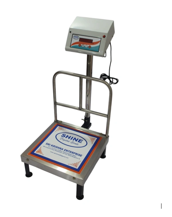 SHINE DIGITAL SCALE SHINE Digital 300KG Capacity 50GM Accuracy, Flatform Weighing Machine Digital for Shop, Commercial and Industrial Pan Size - 500X500 MM, (20X20 Inches)