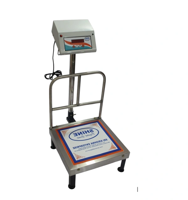 SHINE DIGITAL SCALE SHINE Digital 500KG Capacity 50GM Accuracy, Flatform Weighing Machine Digital for Shop, Commercial and Industrial Pan Size - 600X600 MM,