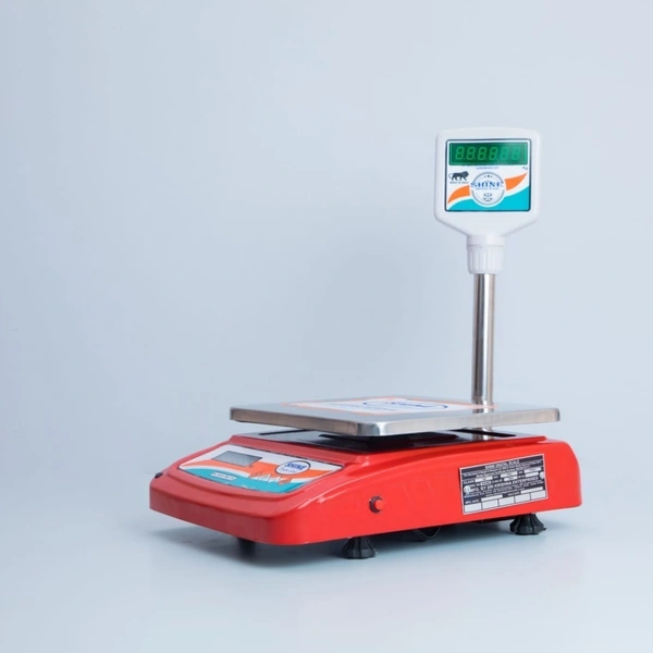 SHINE Digital Counter Table Top Weighing Machine with Front And Pole Double Display - 300X240 MM - 30KG/5GM