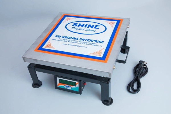 SHINE DIGITAL SCALE SHINE Digital 300GM/50GM Weighing Machine With Double Display With Top SS Plate. Pan Size - 450X450 MM.