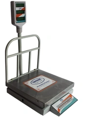 SHINE DIGITAL SCALE SHINE Digital 50KG/5GM Bench Price Computer Counter Tabletop Weighing machine with 3 Green/Red Display (Weight, Per KG Price, & Toal), Pan Size - 350X350 MM,