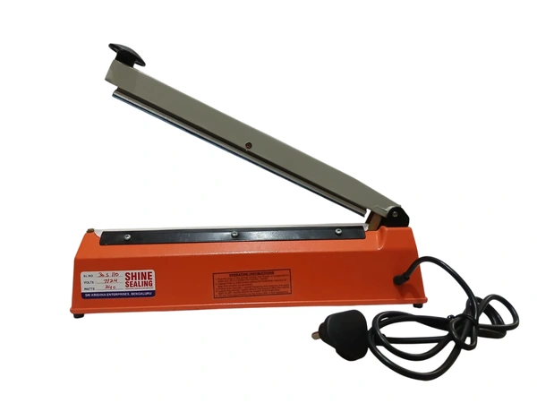 SHINE DIGITAL SCALE SHINE Digital 12 inches Premium Range Metal Heavy Duty Heat Sealer Machine, Heat Sealer for Plastic Bag 12" inch, Impulse Sealer, Impulse Sealer Machine, Packing Machine (Orange).