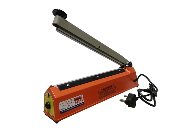 SHINE DIGITAL SCALE SHINE Digital 12 inches Premium Range Metal Heavy Duty Heat Sealer Machine, Heat Sealer for Plastic Bag 12" inch, Impulse Sealer, Impulse Sealer Machine, Packing Machine (Orange).