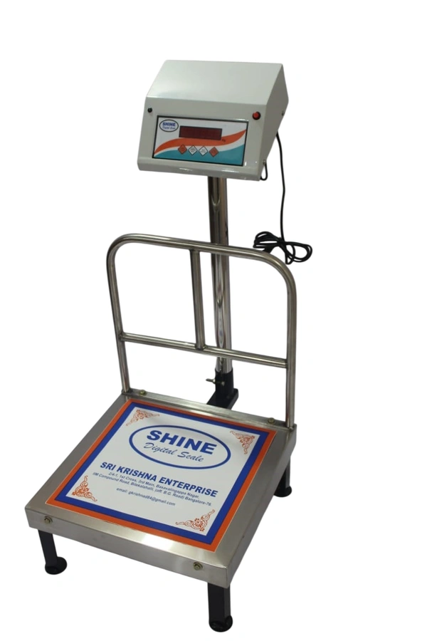 SHINE DIGITAL SCALE SHINE Digital 50KG Capacity 5GM Accuracy, Flatform Weighing Machine Digital for Shop, Commercial and Industrial Pan Size - 350X350 MM, (14X14 Inches)