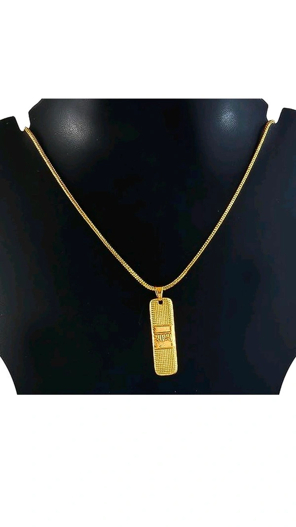 Chains & Locket - Golden Ram Naam Locket With Chain Gold Plated Shri Ram Engraved Ram Name Letter Pendant Daily Use Jewelry for Men-Women & Girls-Boys (1 Pc)