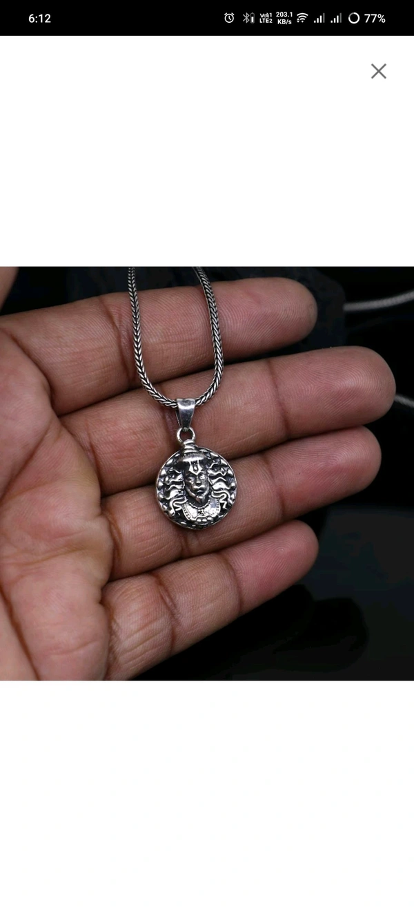 Chains & Locket - Style Hindu Lord Bajrangbali Hanuman Face Locket With Chain idol Monkey God of Devotion Locket Silver Zinc And Metal Pendant Necklace Chain For Men And Women (1 PC)