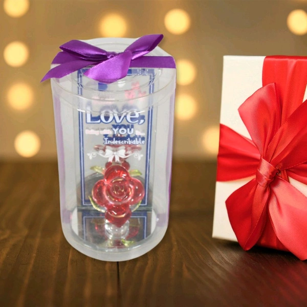 Lovely Rose Gift Showpiece, Love showpiece Valentine's Day Gift, Cute Anniversary, Wedding, Birthday, Boyfriend, Husband Romantic Unique Gift Set, Home Decoration Gift Set (1 Pc)