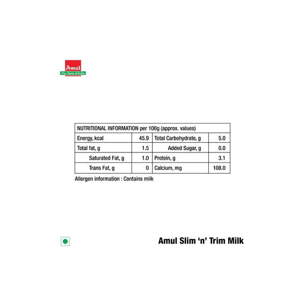 Amul Slim 'n' Trim Double Toned Fresh Milk