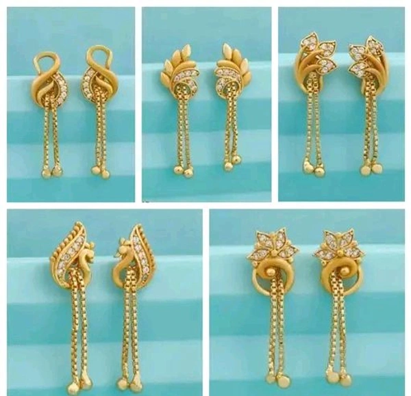 1gram Gold Earrings  - Gold