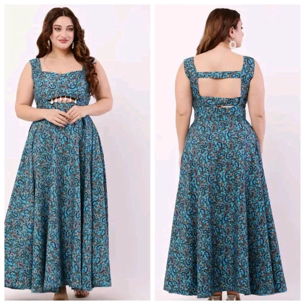 Party Wear Gown - Cornflower Blue, S