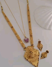Micro Gold Plated Rani Haar With Earring - Gold