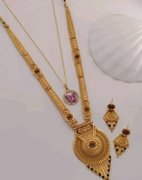 Micro Gold Plated Rani Haar With Earring - Gold