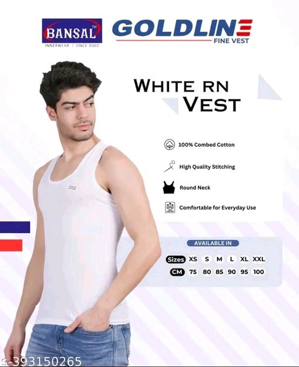 Mens Inner Wear  Pack Of 5 - White, All Size Available