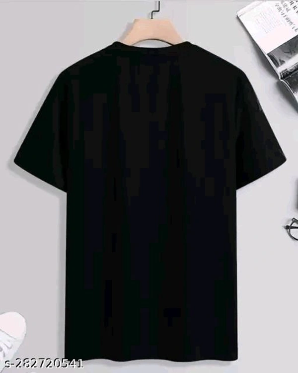 Printed Round Men's Black Tshirt 