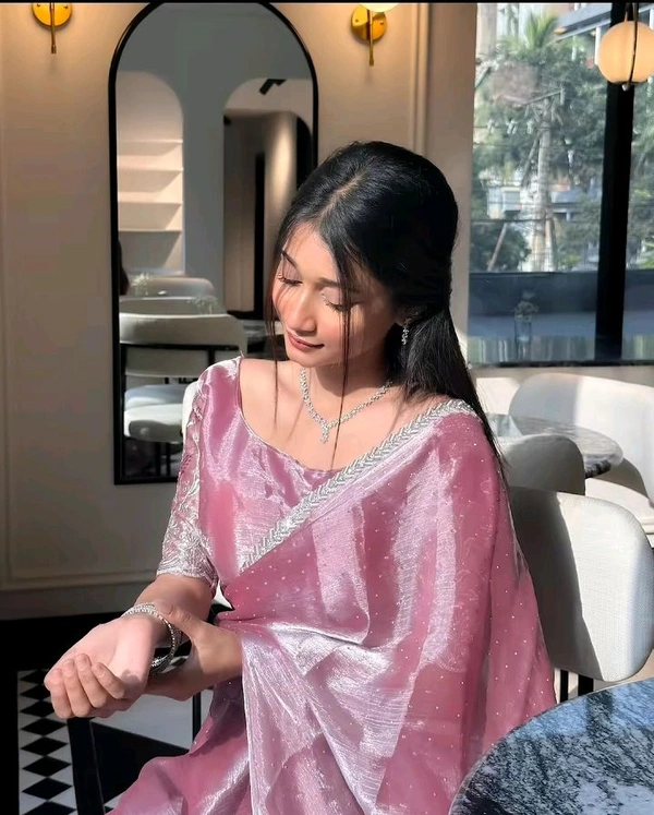 A Unique Design Pink Saree  - Tickle Me Pink