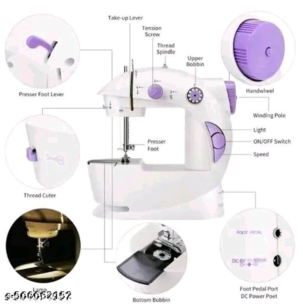 * Plastic Automatic Sewing Machine*
Color: White