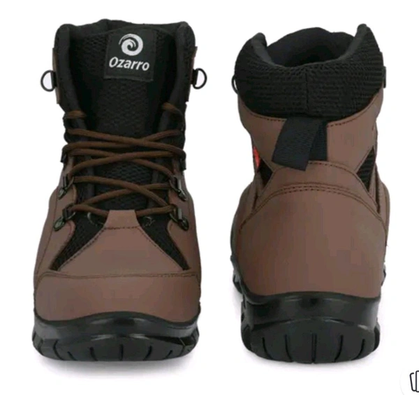 BLACK And ,Brown Genuine Leather Steel Toe Safety Shoes IND 6.7.8.9.10  - Brown, IND 6.