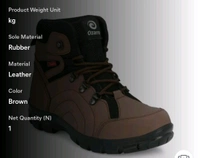 BLACK And ,Brown Genuine Leather Steel Toe Safety Shoes IND 6.7.8.9.10  - Brown, IND 6.