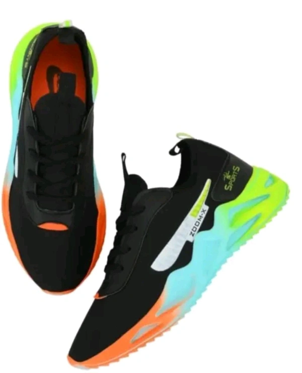 Black Sport Shoes For Men With Vibrant Sale Design - Black, IND 9