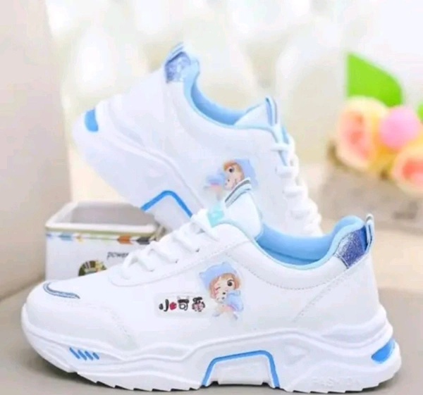 ZF-ALFIYA Stylish PRINTED Casual Shoes For Girl's - White, IND 5